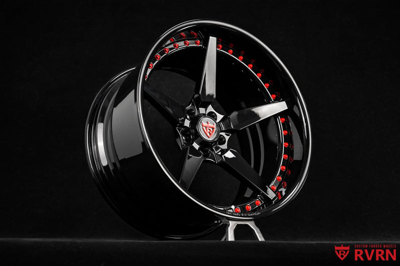 2017 Dodge Charger SRT Hellcat Custom 5 Spoke Gloss Black Forged Wheels: RV-DF14