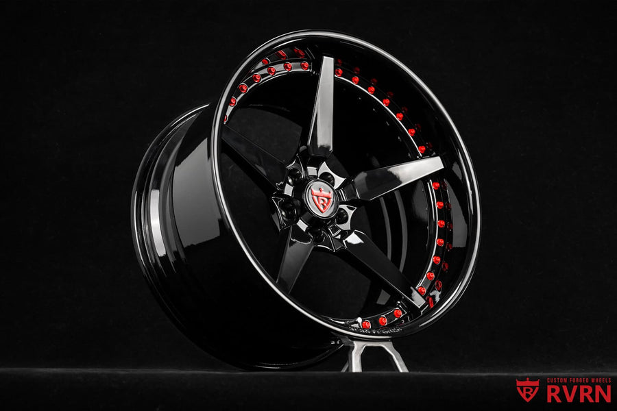 2017 Dodge Charger SRT Hellcat Custom 5 Spoke Gloss Black Forged Wheels: RV-DF14