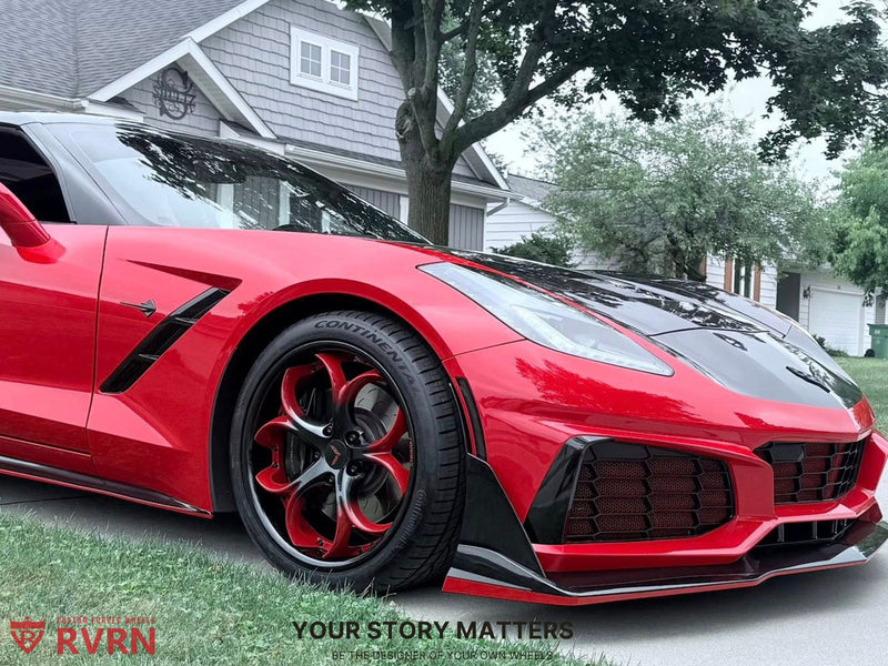 2017 Corvette C7 Z51 on Carbon Flash Metallic RV-DS016 showcasing RVRN Wheels in a stunning outdoor setting.