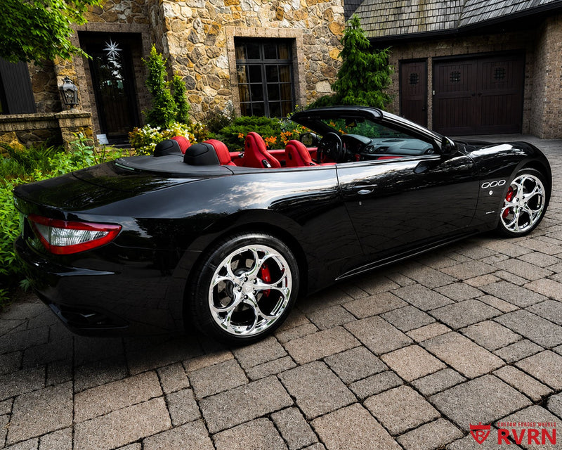 2017 Maserati Gran Turismo Sport on RVRN RV-MS016 monoblock custom forged wheels in Chrome finish.