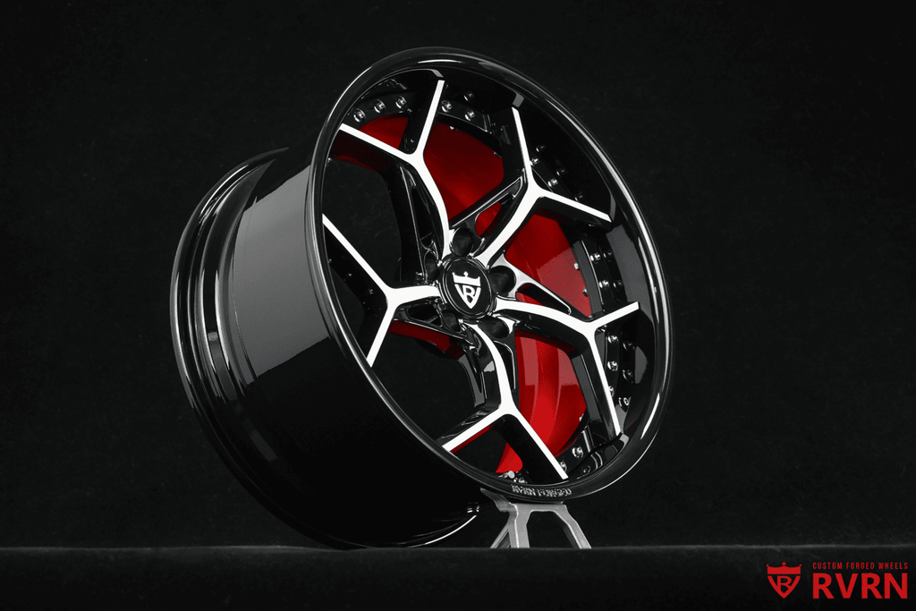 2018 Maserati GranTurismo Custom Black & RVRN Red & White Forged Wheels: RV-DV03