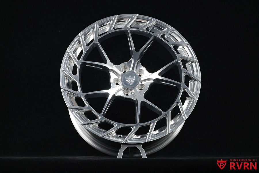 RV-MC23 polished aluminum forged directional multi-spoke wheel for a 2018 Audi SQ5