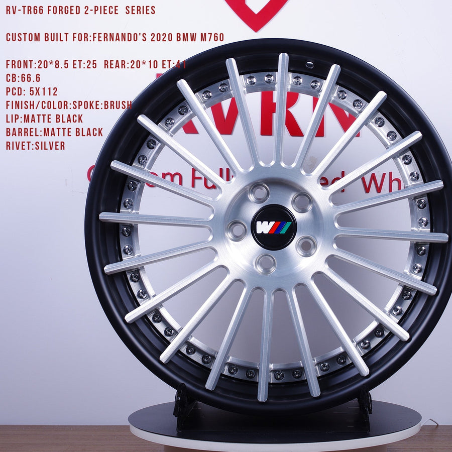 2020 BMW M760 on RVRN RV-TR66 forged wheels in Silk Brushed Silver Spoke with Gloss Black Barrel (photo 01)