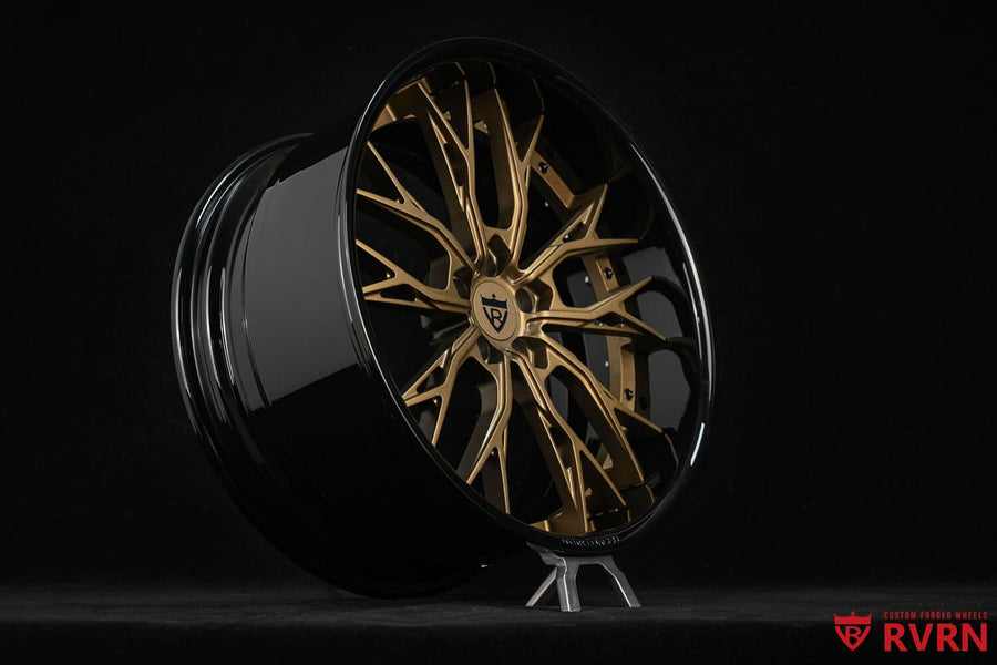 2021 BMW 8 Series M850 Gran Coupe Custom Deep Dish Matte Bronze& Gloss Black Forged Wheels: RV-DC04