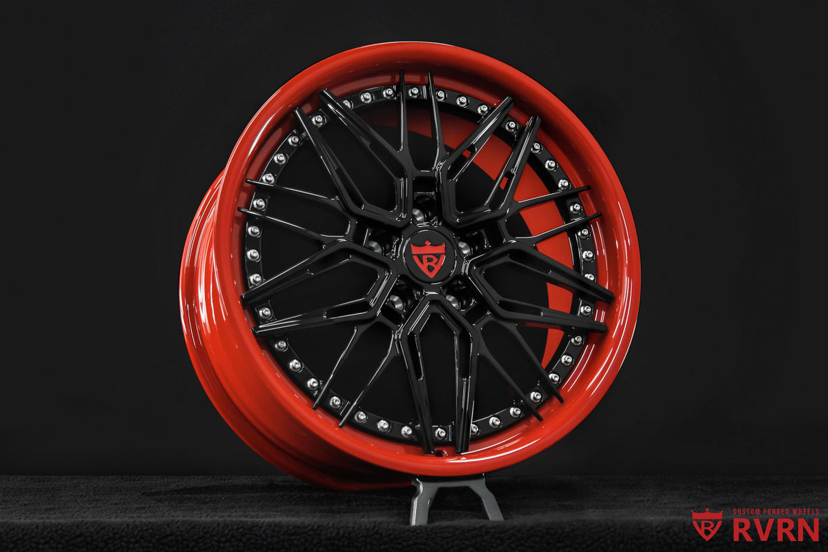 RVRN RV-C081 2-piece forged Corvette C8 Stingray wheels custom-built for the 2021 Chevrolet Corvette Stingray With Z51 Package, 19x8.5 +35 and 20x11 +45.