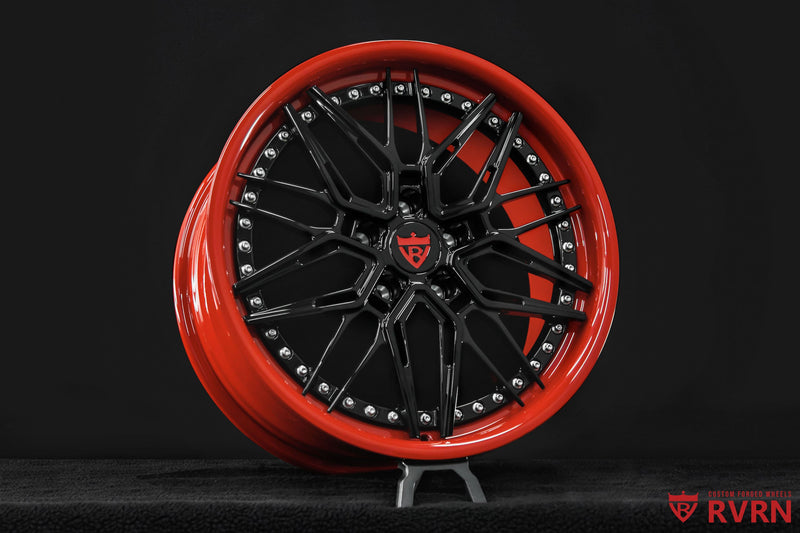RVRN RV-C081 2-piece forged Corvette C8 Stingray wheels custom-built for the 2021 Chevrolet Corvette Stingray With Z51 Package, 19x8.5 +35 and 20x11 +45.