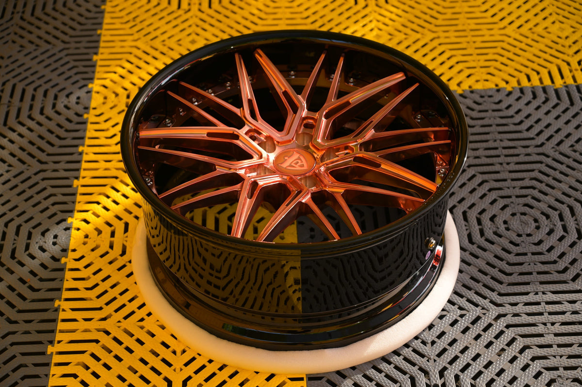 2021 Dodge Charger Scat Pack Custom Deep Dish Polished Rose Gold Forged Wheels: RV-T081