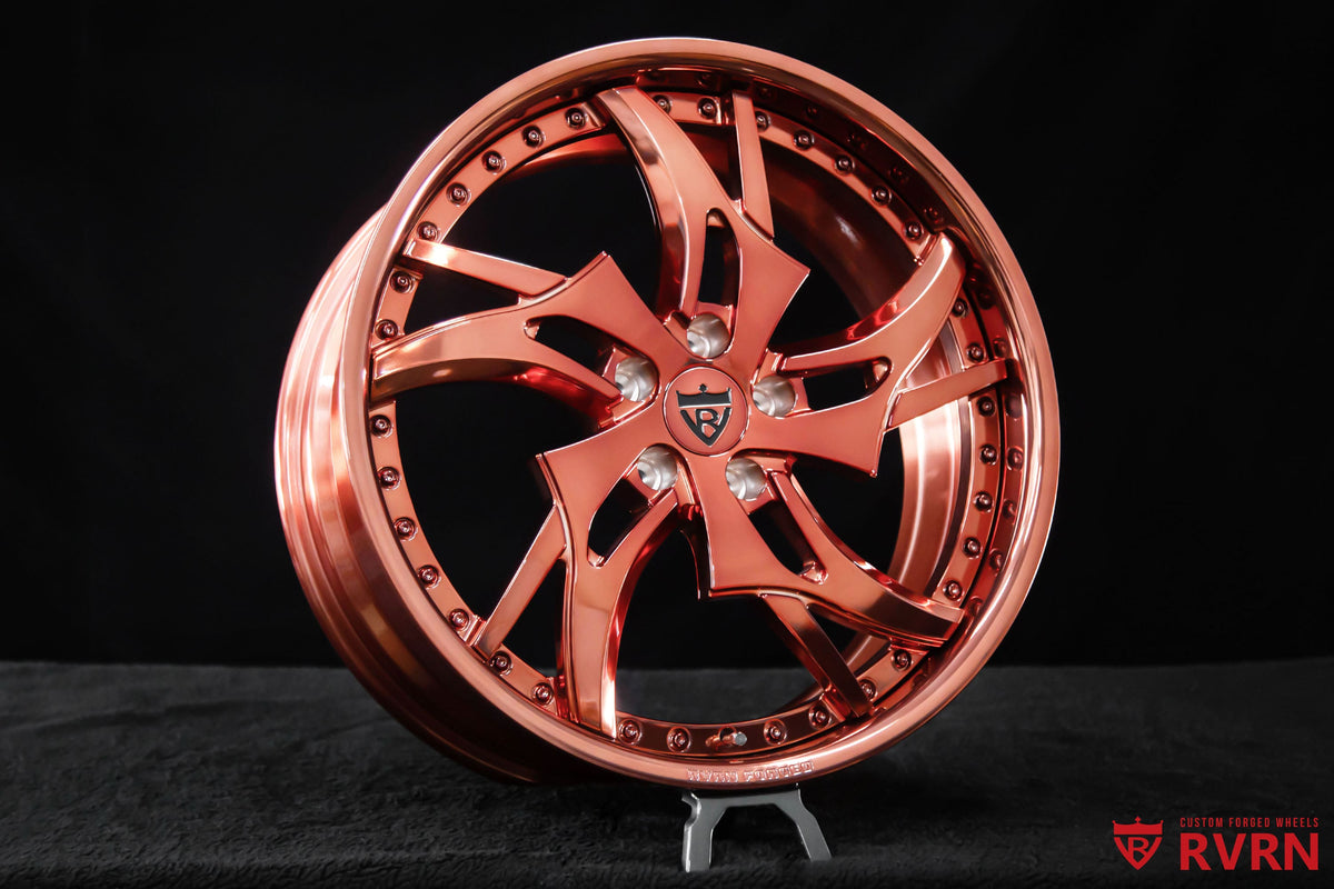 2021 Kia Telluride with custom RVRN forged wheels, RV-DC39 two-piece design in polished rose gold, 20x8.5 +35MM