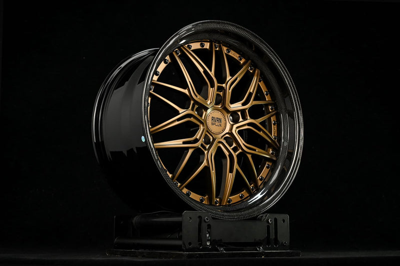 2021 Porsche Cayman T Custom Step Lip Matte Bronze & Gloss Black Forged Wheels: RV-T081