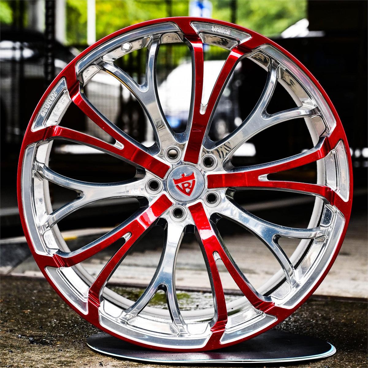 2021 Acura RDX on RVRN RV-MR09 custom forged wheels in red - 01