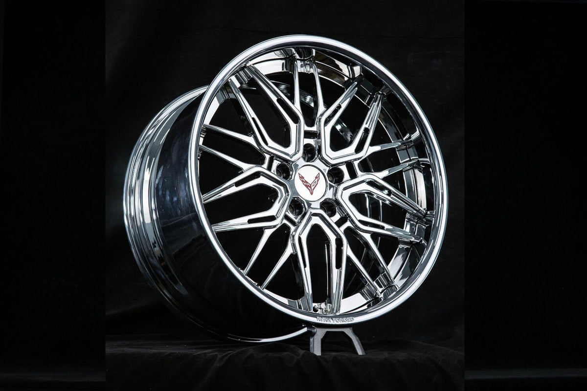 2022 Corvette C8 Stingray Custom Deep Dish Chrome Forged Wheels: RV-T081