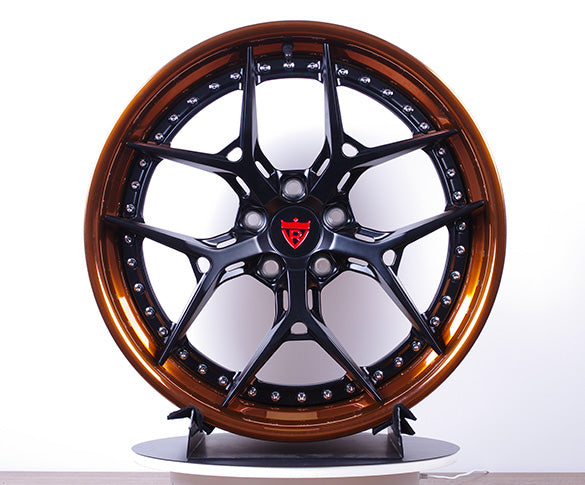 2022 Chevrolet Camaro on RVRN RV-DR08 forged wheels in Flat Black Spoke with Polished Bronze Barrel (photo 01)