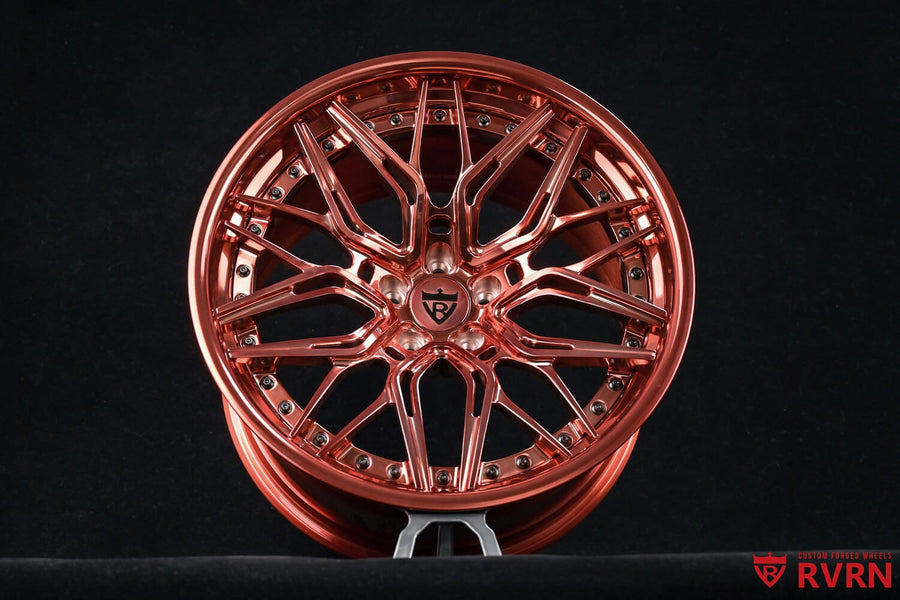 2022 Dodge Charger SRT Hellcat Widebody Custom Polished Rose Gold Forged Wheels: RV-C081