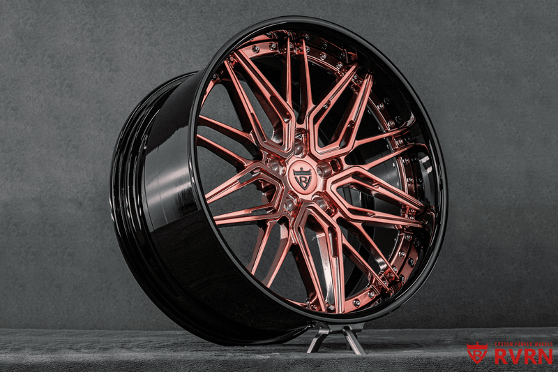 Polished Rose Gold Spokes on 22x10J Deep Dish RVRN RV-T081 Wheels for 2023 Aston Martin DBX, find the best aftermarket rims for your Martin