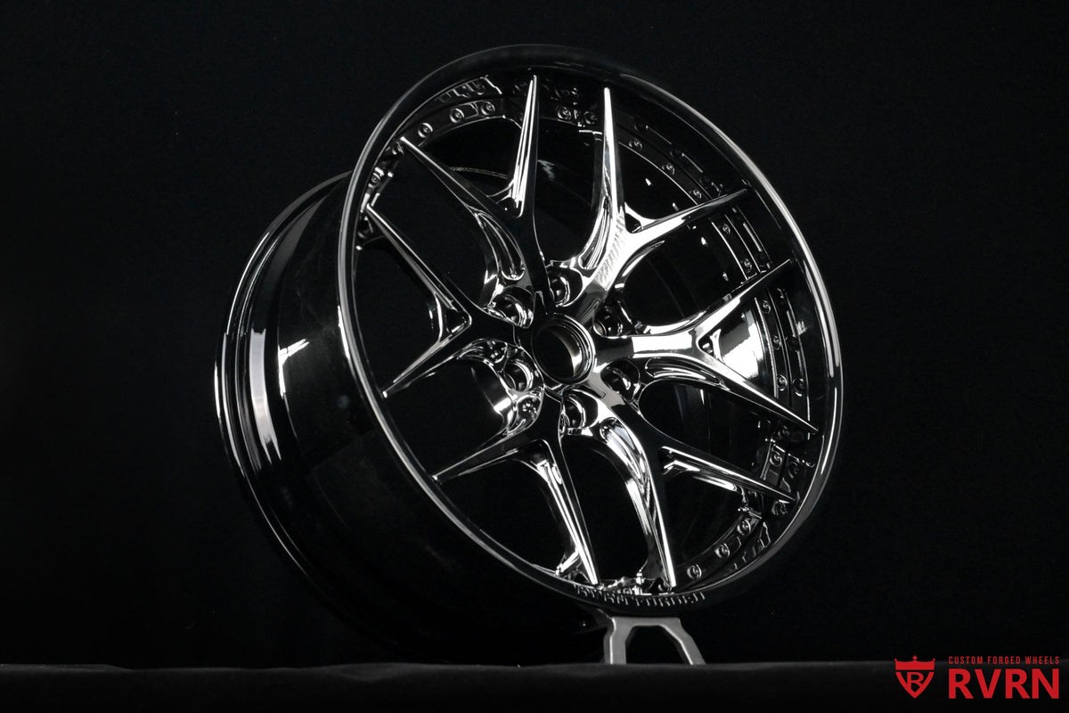 2023 Cadillac Escalade V Gloss Black & Chrome Wheels : RV-DR08D custom forged wheel design by RVRN