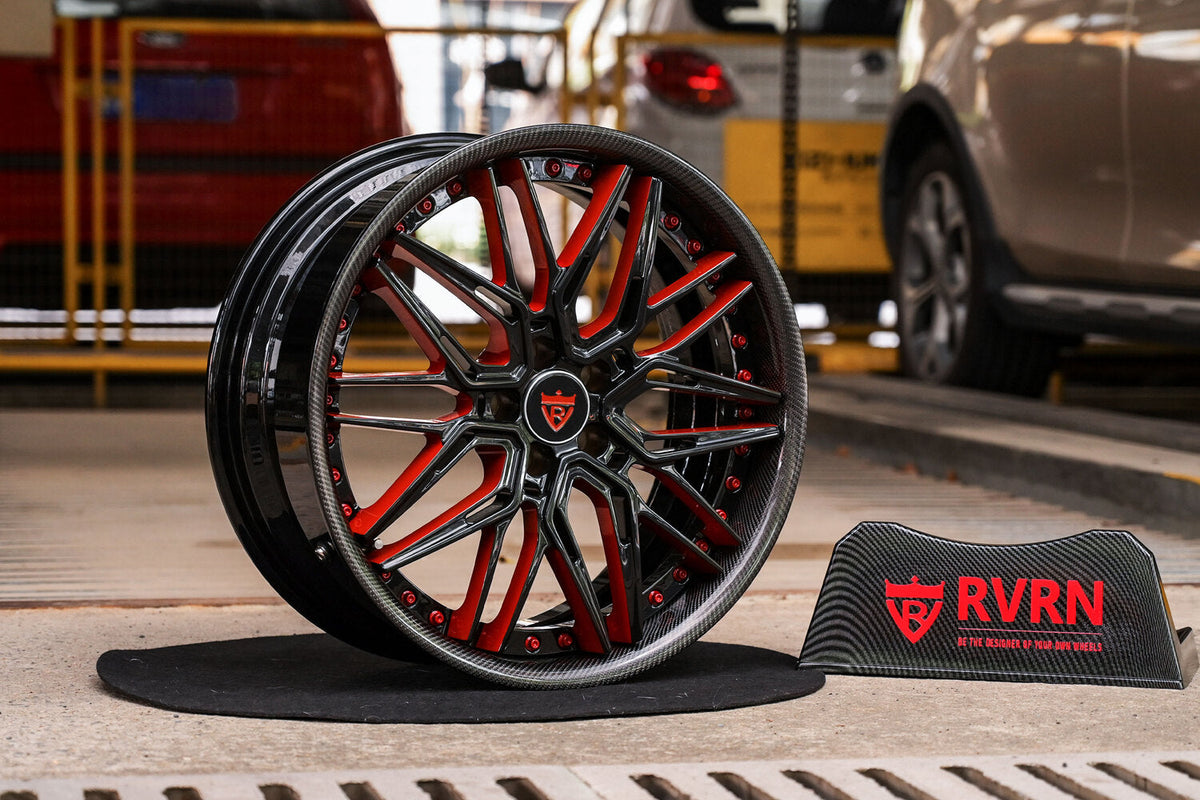 2023 Campagna Motors T Rex Custom Deep Dish Gloss Black & Orange Forged Wheels: RV-T081