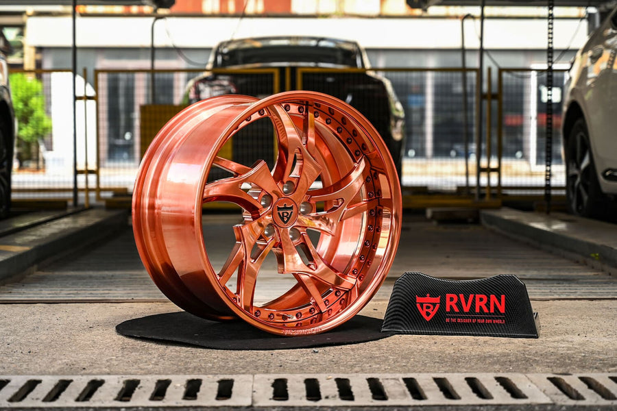 2023 Dodge Charger Redeye Widebody Custom Deep Dish Polished Rose Gold Forged Wheels: RV-DC39