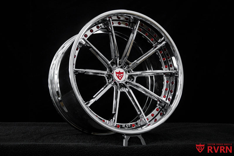 RVRN RV-DC29 custom C8 wheels built from forged aluminum with 2-piece construction and personalized sizing for Corvette builds.