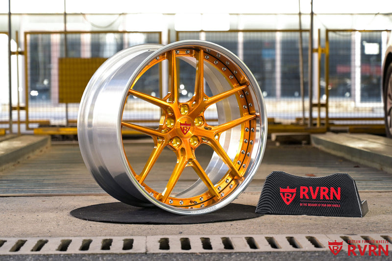 2024 Tesla Model Y Performance Custom Brushed Dark Gold Forged Wheels: RV-DR08D