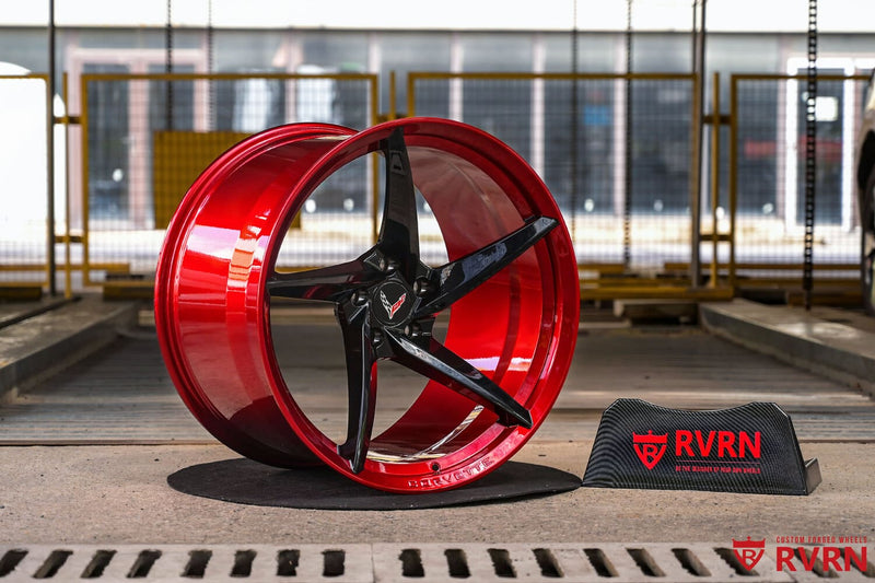 2025 Corvette C8 Z06 3LZ With Z07 Package Custom 5 Spoke Concave Black Cherry Forged Wheels: RV-MC35