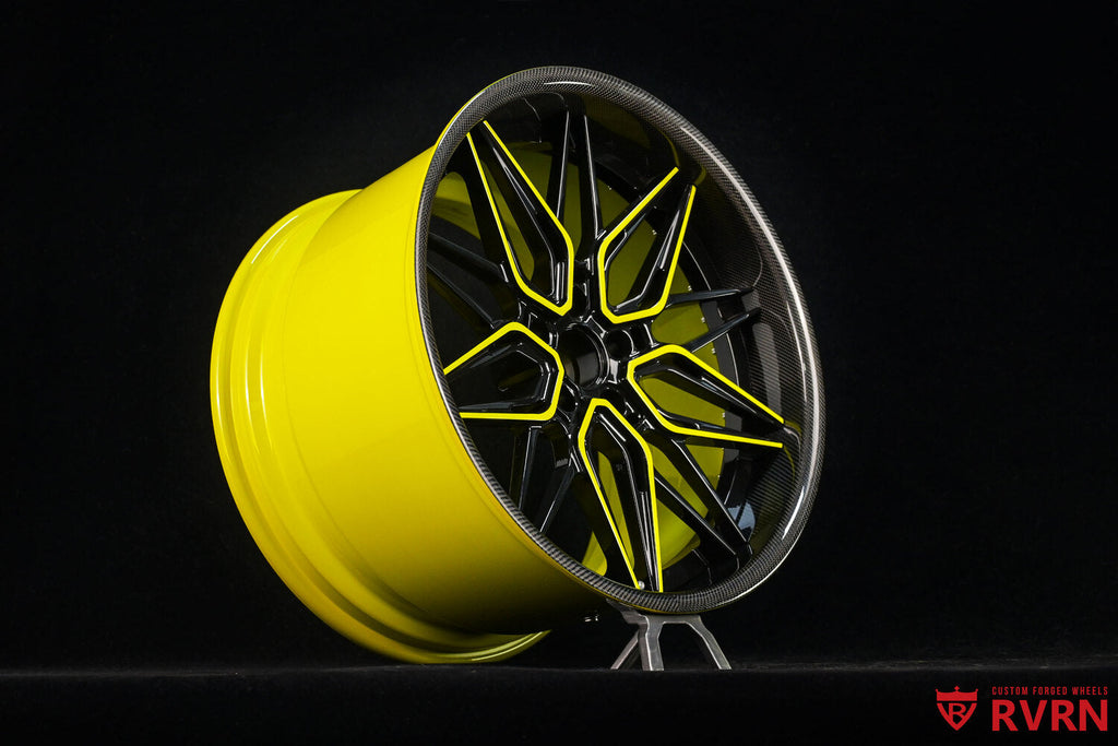 2025 Corvette C8 Z06 Custom Black & Yellow Forged Wheels: RV-T081