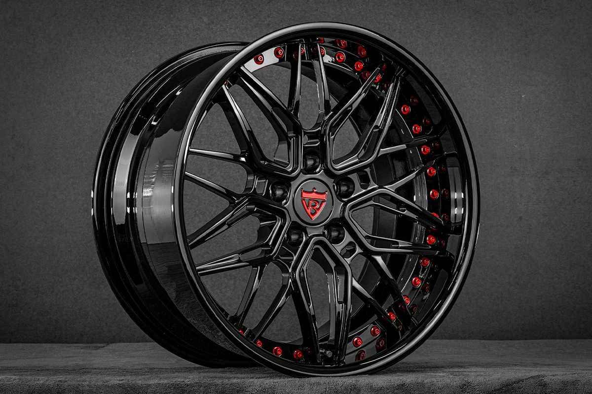 2008 BMW e92 335xi Custom Deep Dish Black Forged Wheels: RV-T081
