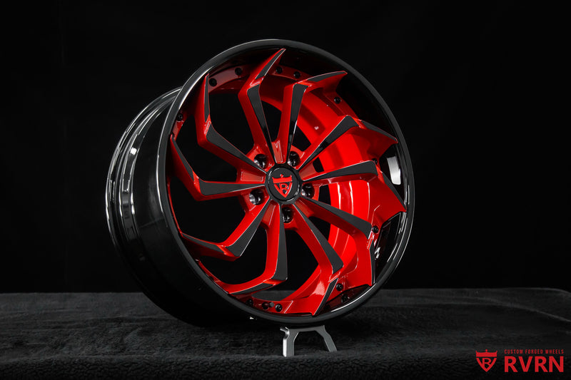 2026 Corvette C8 Z51 Black & Red Wheels: RV-DC06