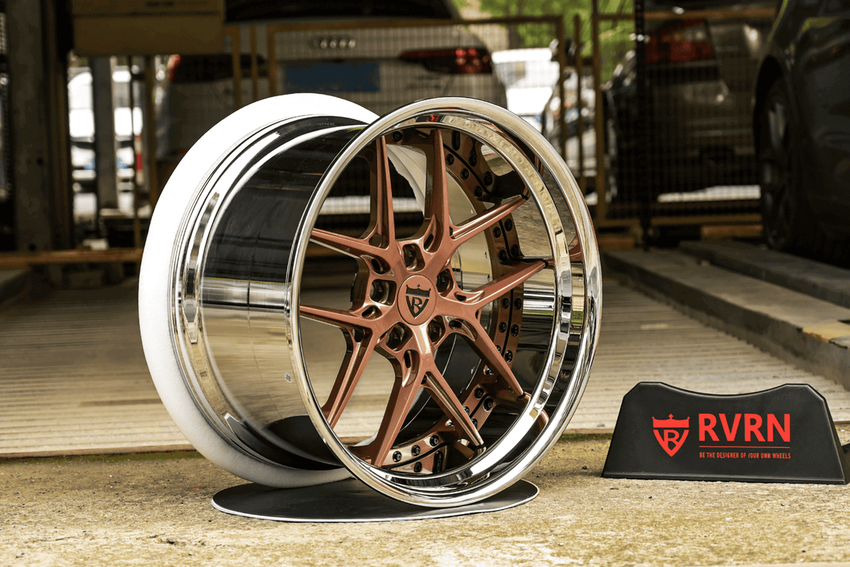 2016 BMW M5 Custom Deep Dish Chrome & Gloss Purple Bronze Forged Wheels: RV-DR08D