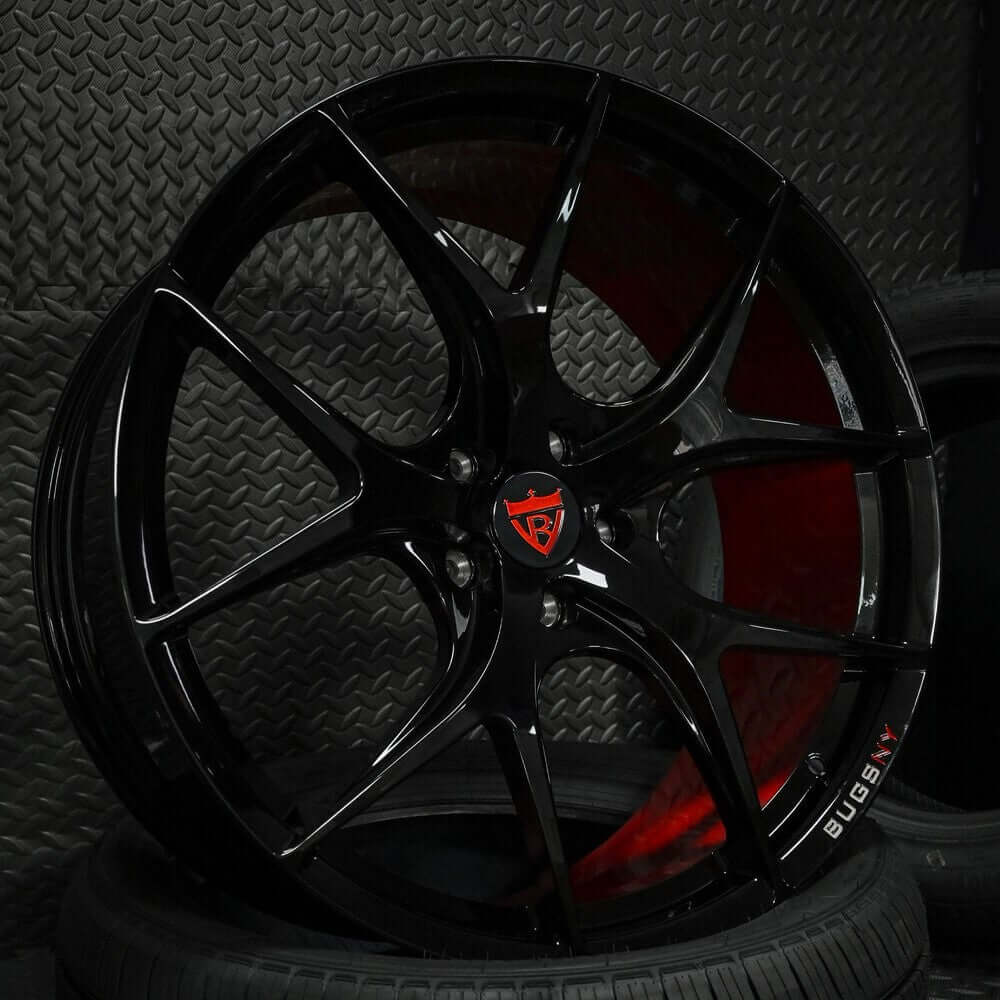 2023 Tesla Model X Standard Range Custom Red and Black Wheels: RV-MR05