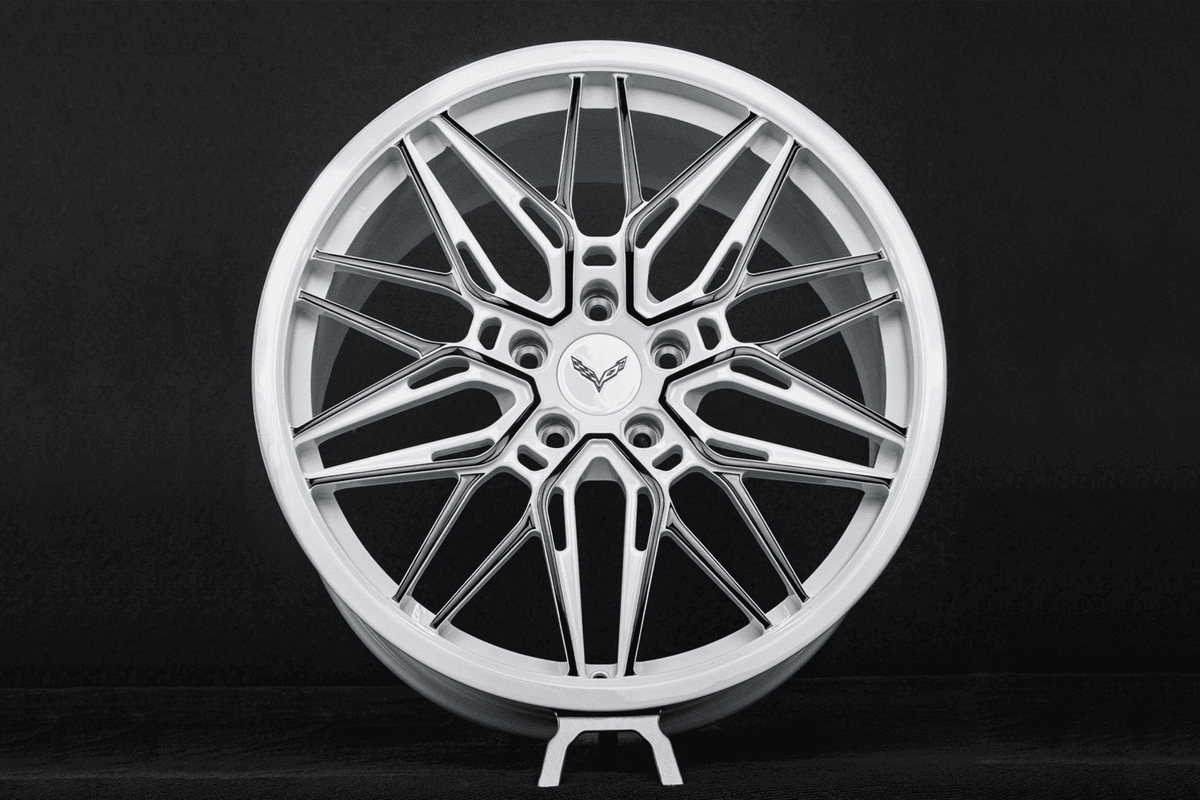 2016 Corvette C7 Z51 Custom Black & White Forged Wheels: RV-MS808