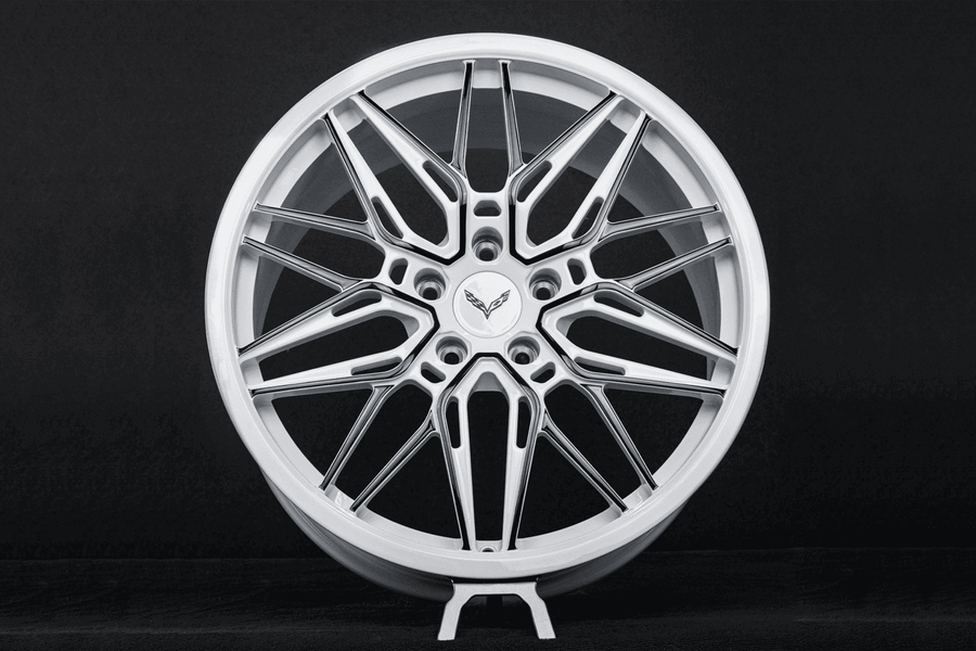 2016 Corvette C7 Z51 custom forged wheels, RVRN RV-MS808, Gloss Spoke and Gloss Black, 19x8.5 +50MM / 20x10 +66MM