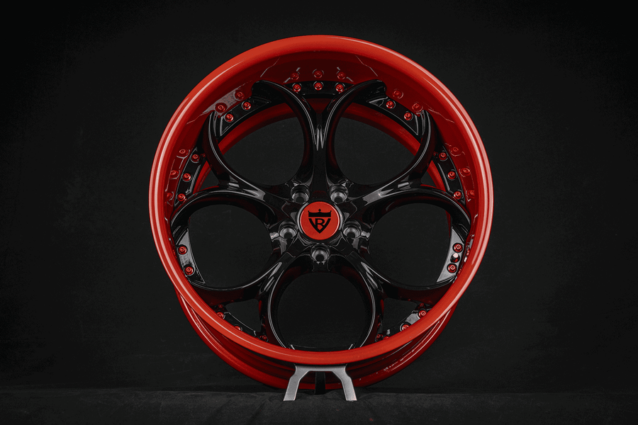 2023 Dodge Charger Custom Deep Dish Orange Forged Wheels: RV-DS016