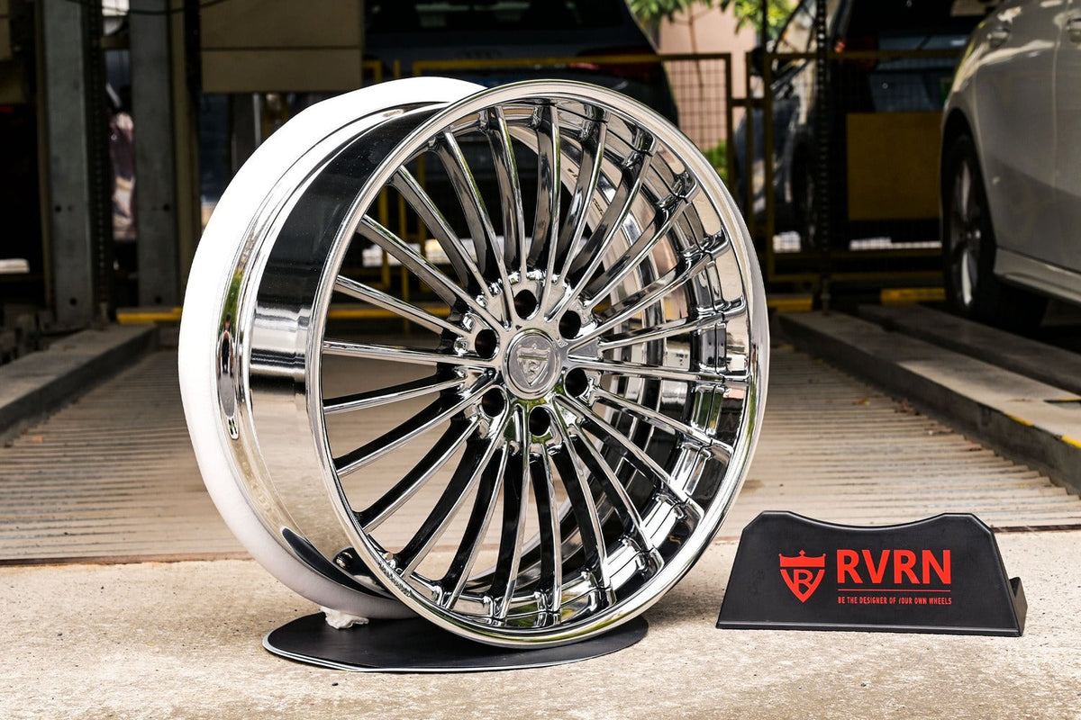 2023 GMC Yukon Denali Custom Deep Lip Black Chrome 24" Wheels: RV-DG02