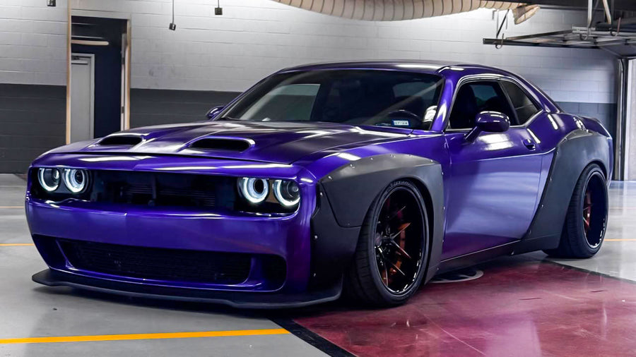 2013 Dodge Challenger SRT8 Custom Deep Dish Black Wheels: RV-DR08D