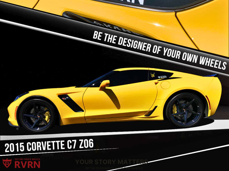 2015 Corvette C7 Z06 on RVRN Custom Wheels RV-MC35 showcasing aggressive design and performance.