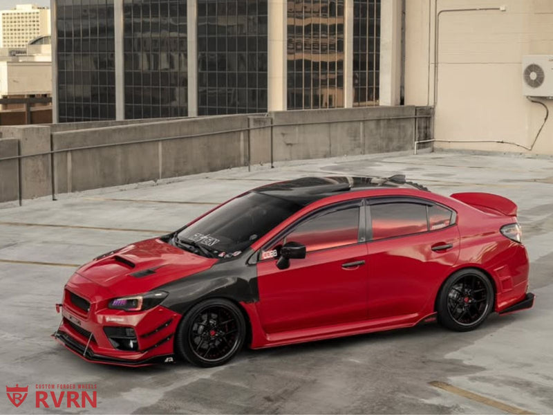 2016 Subaru WRX Premium on custom forged RV-DR08 wheels with carbon fiber lip
