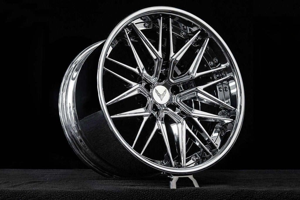 2025 Corvette C8 Z06 Custom Concave Chrome 20x10-21x13 Forged Wheels: RV-T081