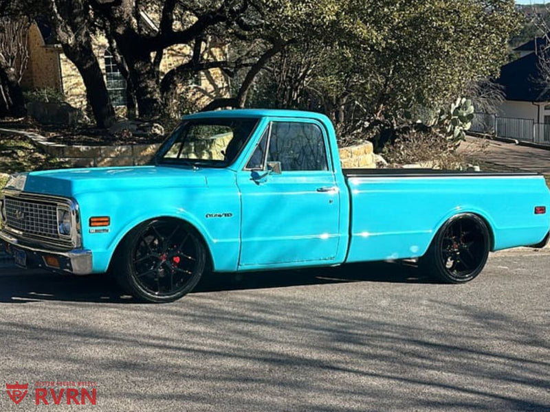 1984 Chevy C10 4/6 Drop on RVRN Forged RV-DR08D showcasing custom forged wheels in a vehicle gallery.