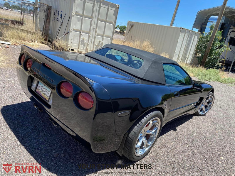 2000 Corvette C5 Convertible on RVRN Custom Forged Wheels RV-DS016 parked outdoors, showcasing RVRN Wheels.