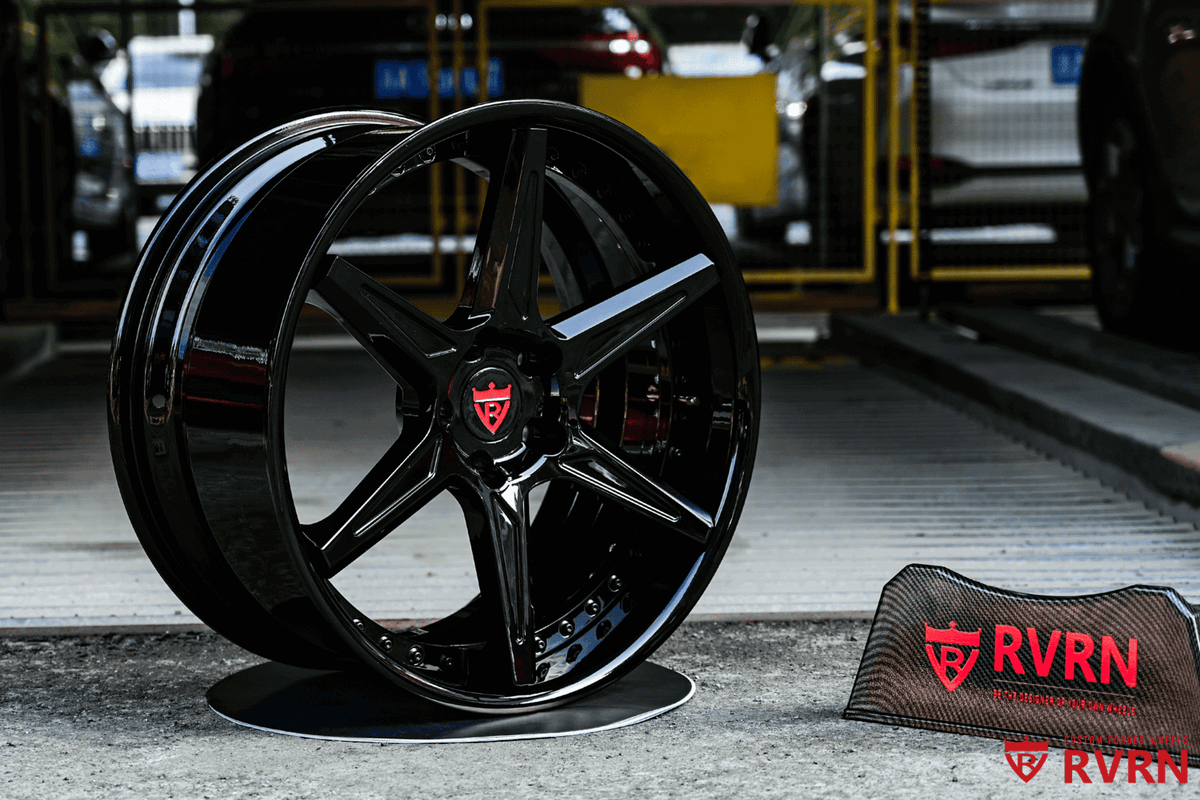2024 Corvette C8 Z06 custom 2-piece deep dish forged wheels, Gloss Black and Black, 20x10 +27MM / 21x13 +27MM