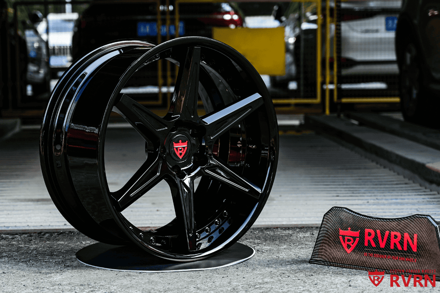 2024 Corvette C8 Z06 custom 2-piece deep dish forged wheels, Gloss Black and Black, 20x10 +27MM / 21x13 +27MM