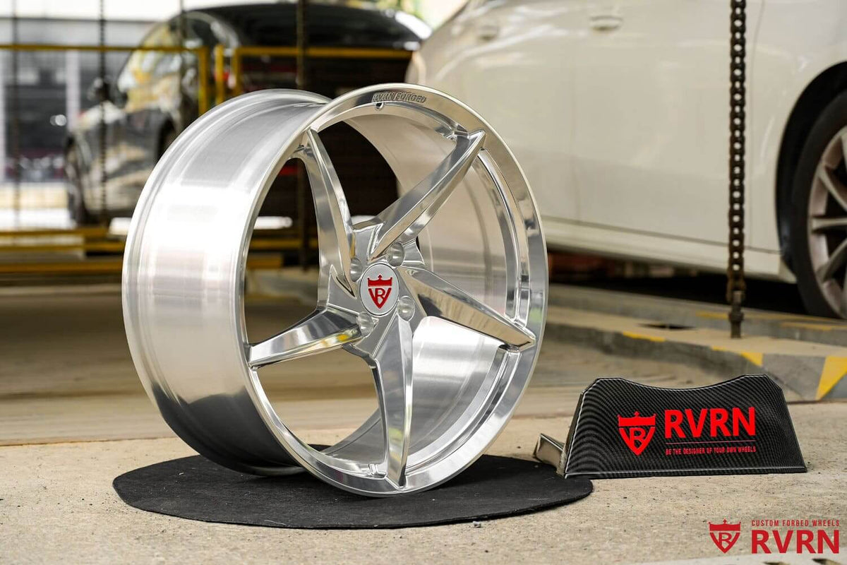 1989 FORD MUSTANG GT Custom 5 Spoke Polished Aluminum Forged Wheels: RV-MC35