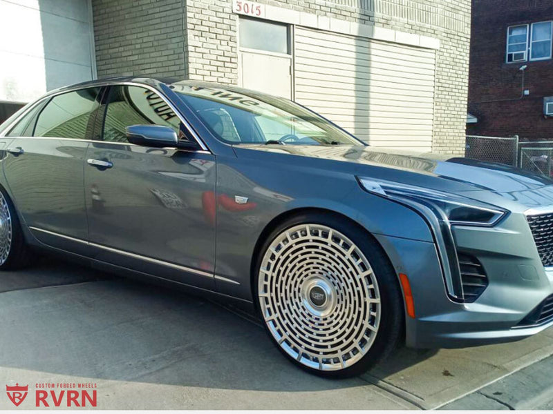 2019 Cadillac CT6 on RVRN Forged RV-MD02 showcasing custom forged wheels and real fitment.
