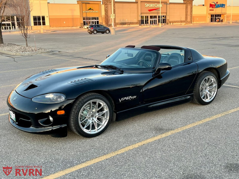 1999 Dodge Viper Rt/10 on RVRN Custom Wheels RV-MH051 parked in a lot showcasing custom forged wheels design.