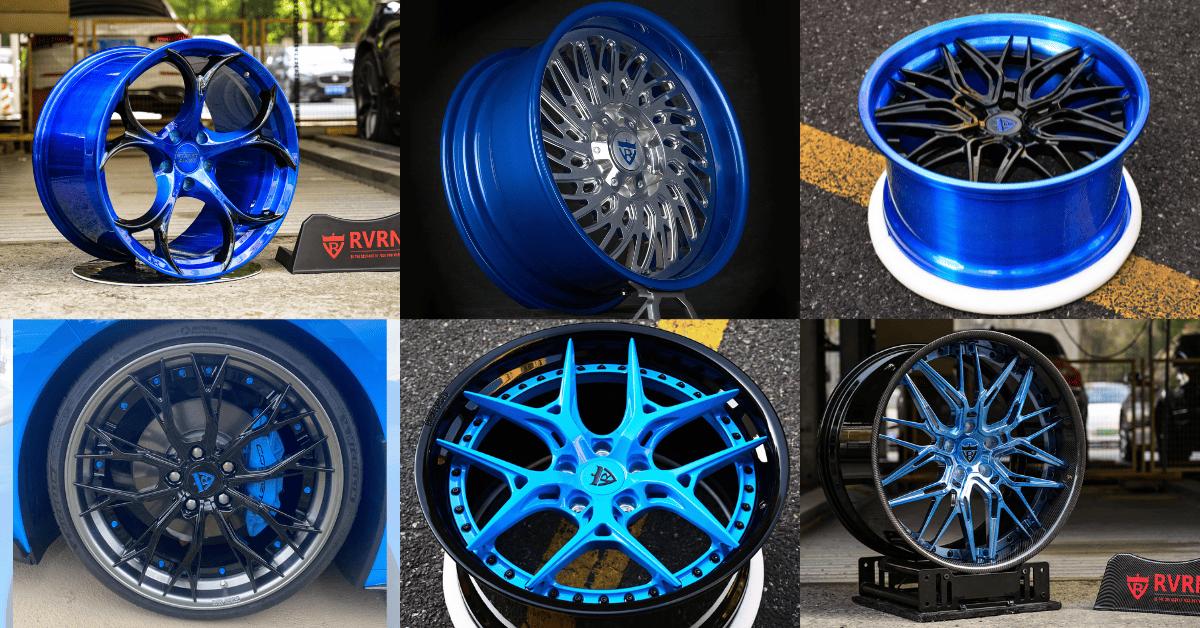 Blue rims for your ride, RVRN custom forged blue wheels series-Monoblock wheels, 2-piece wheels