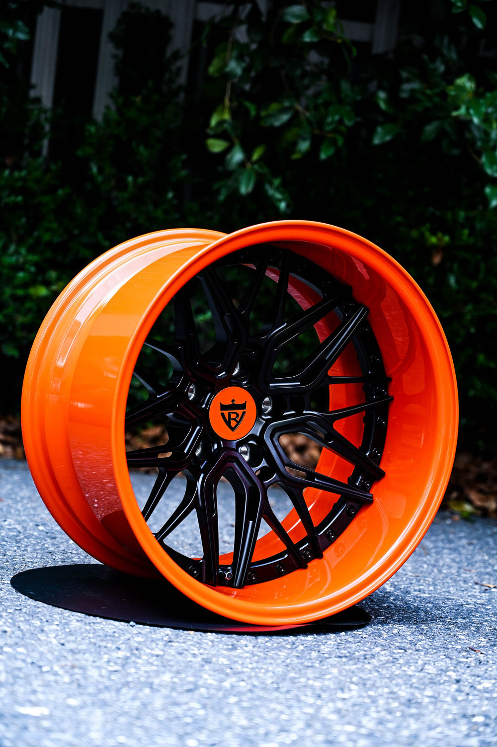 1937 Chevrolet Business Coupe on RVRN RV-T081 forged wheels in Matte Black Spoke with Orange Barrel (photo 09)