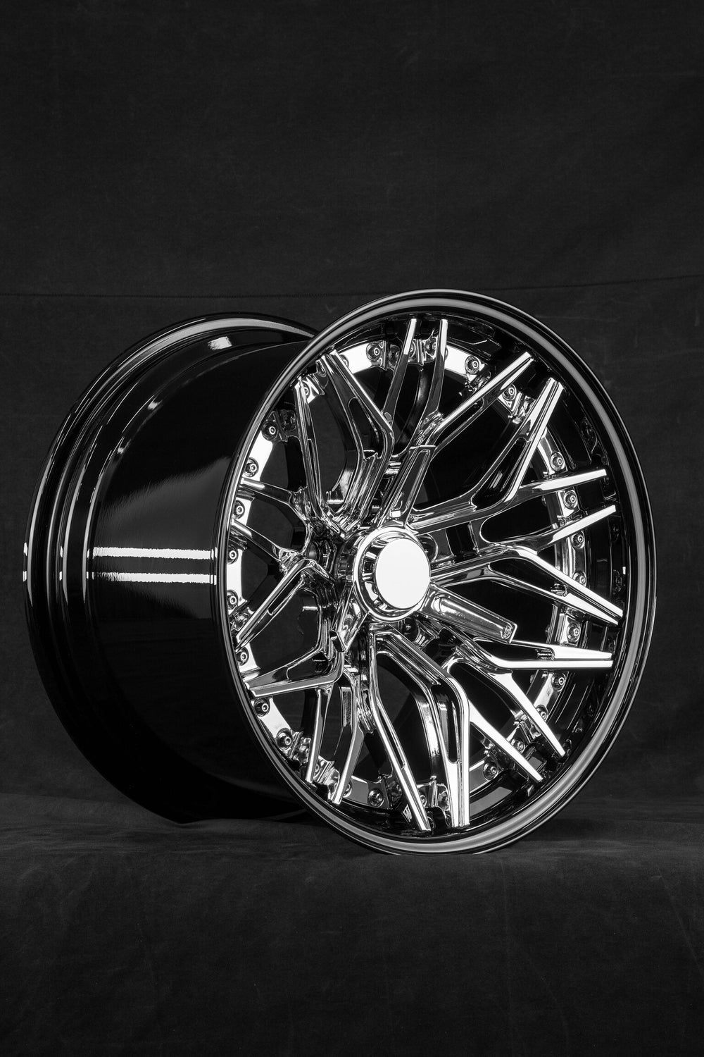 1963 Chevelle fitted with RV-C081 chrome wheels outdoors