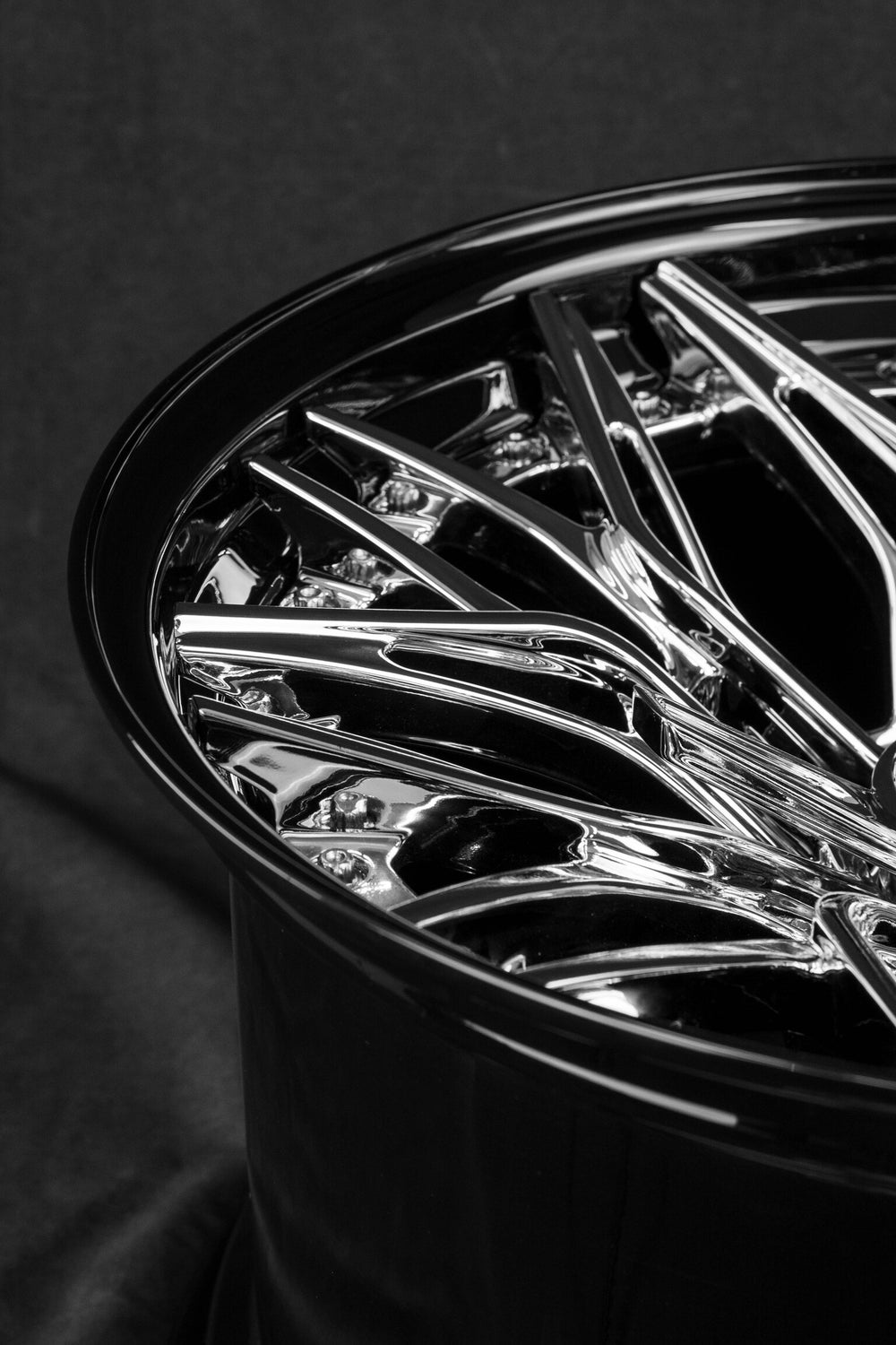 Detailed forged construction on RVRN chrome wheels