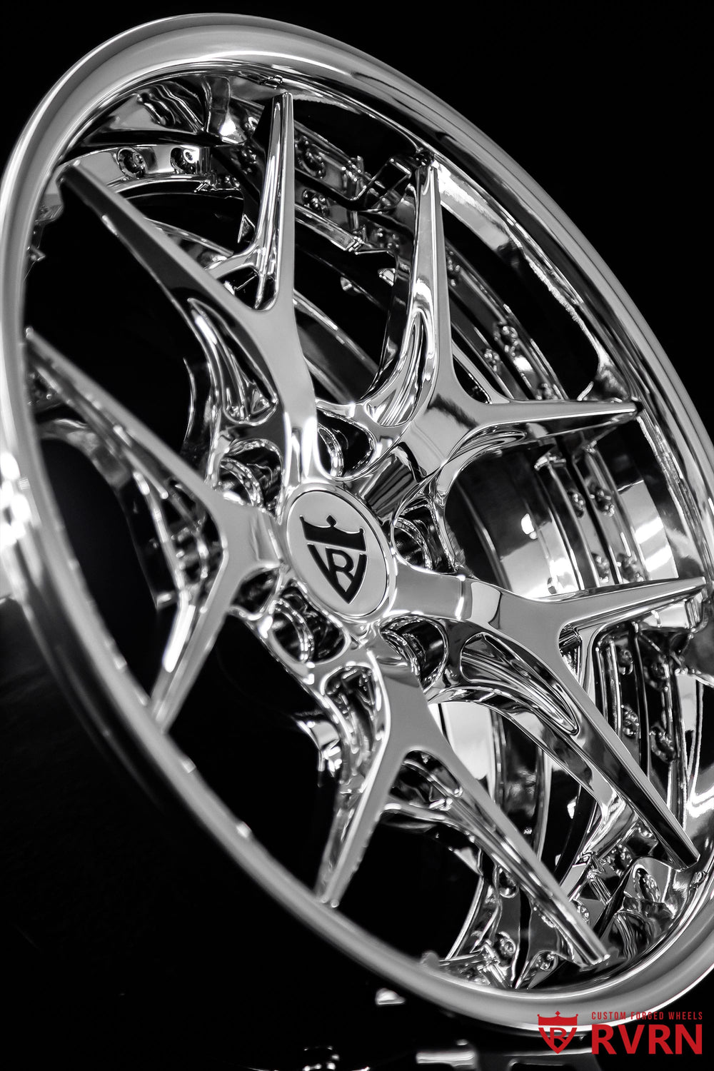 Corvette C4 on RVRN RV-DR08D custom forged wheels with chrome Y-spokes, deep dish profile and 18x8, 18x9 fitment