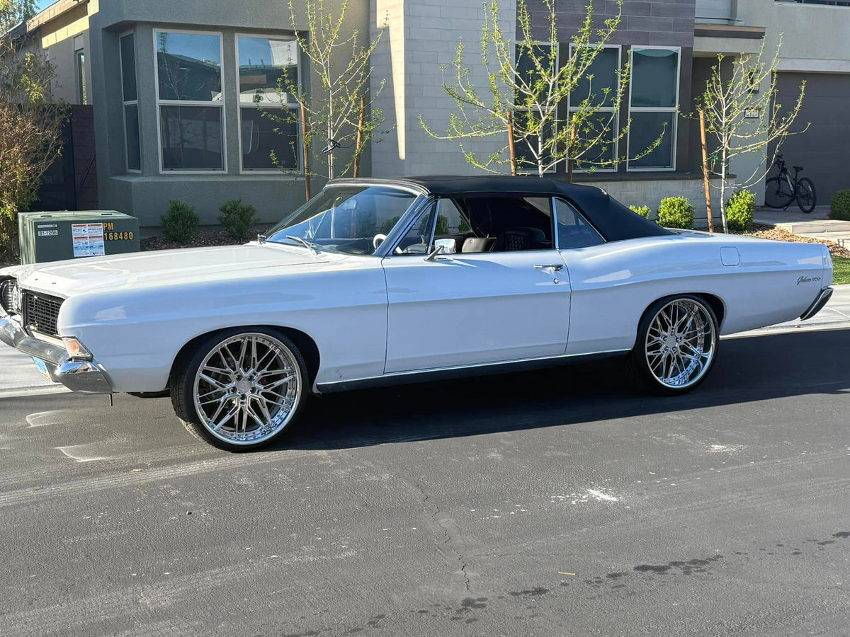 1968 Ford Galaxie on polished custom forged RV-T081 rims